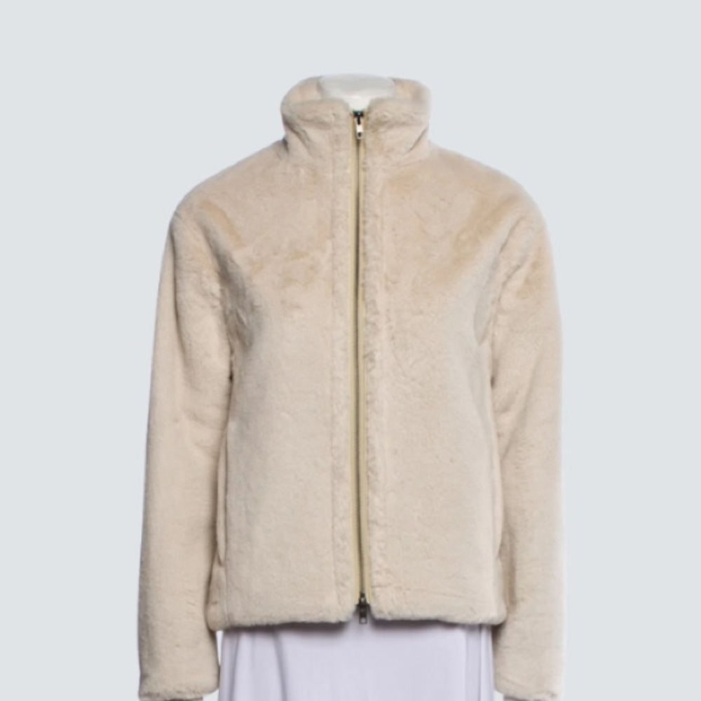 Vince Cream Faux Fur Jacket